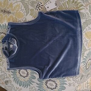 BP cropped velvet sleeveless mockneck top, light blue, sizes S and M available